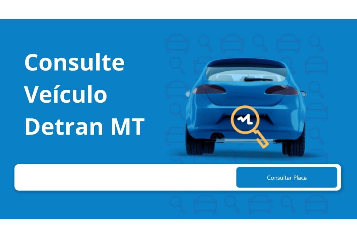 Site consulta veículo Detran MT com lupa.