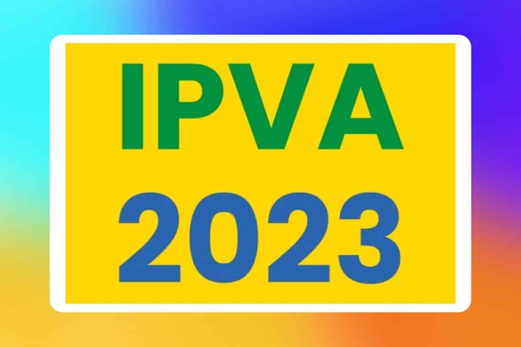 Placa IPVA 2023 fundo colorido gradiente.