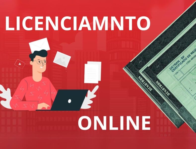 Licenciamento veicular online ilustrado.