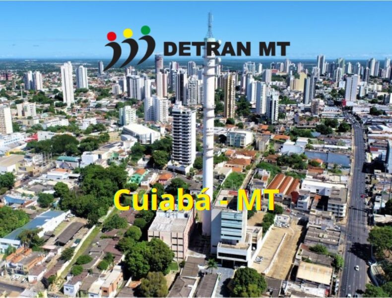 Vista aérea do centro de Cuiabá, Mato Grosso.