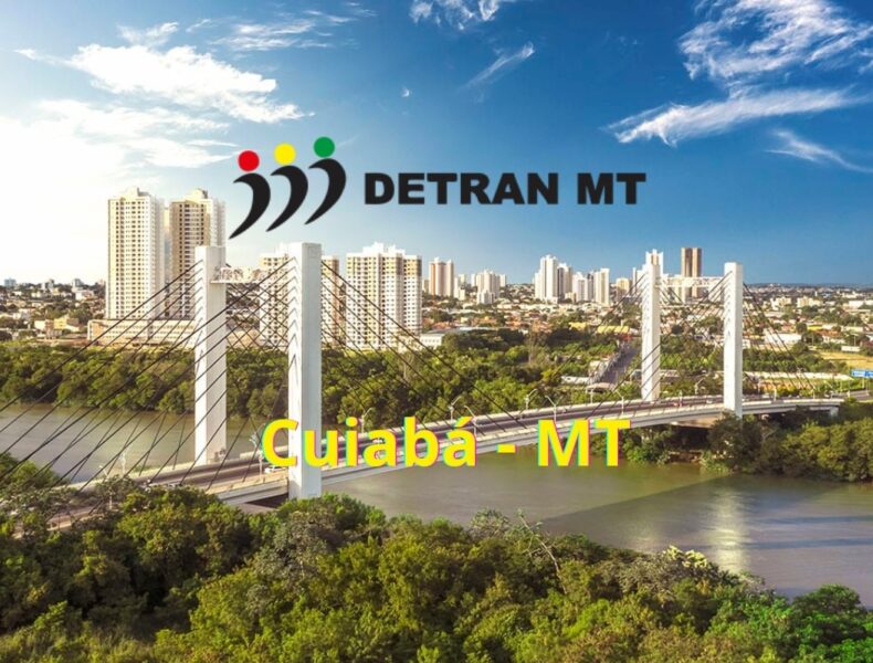 Ponte em Cuiabá, Mato Grosso, logo Detran MT.