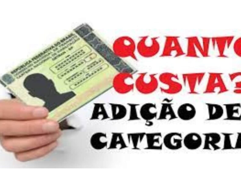 Carteira de motorista e texto sobre adição de categoria.