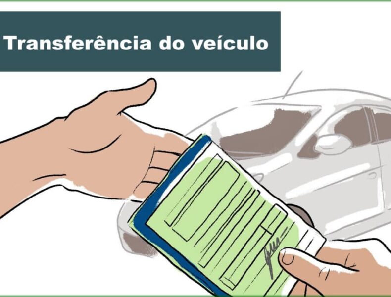 Transferência de documentação de carro ilustrada.