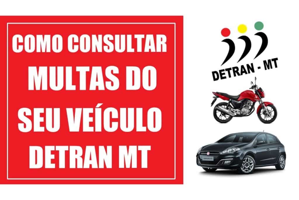 Instruções consulta multas DETRAN-MT com motocicleta e carro.