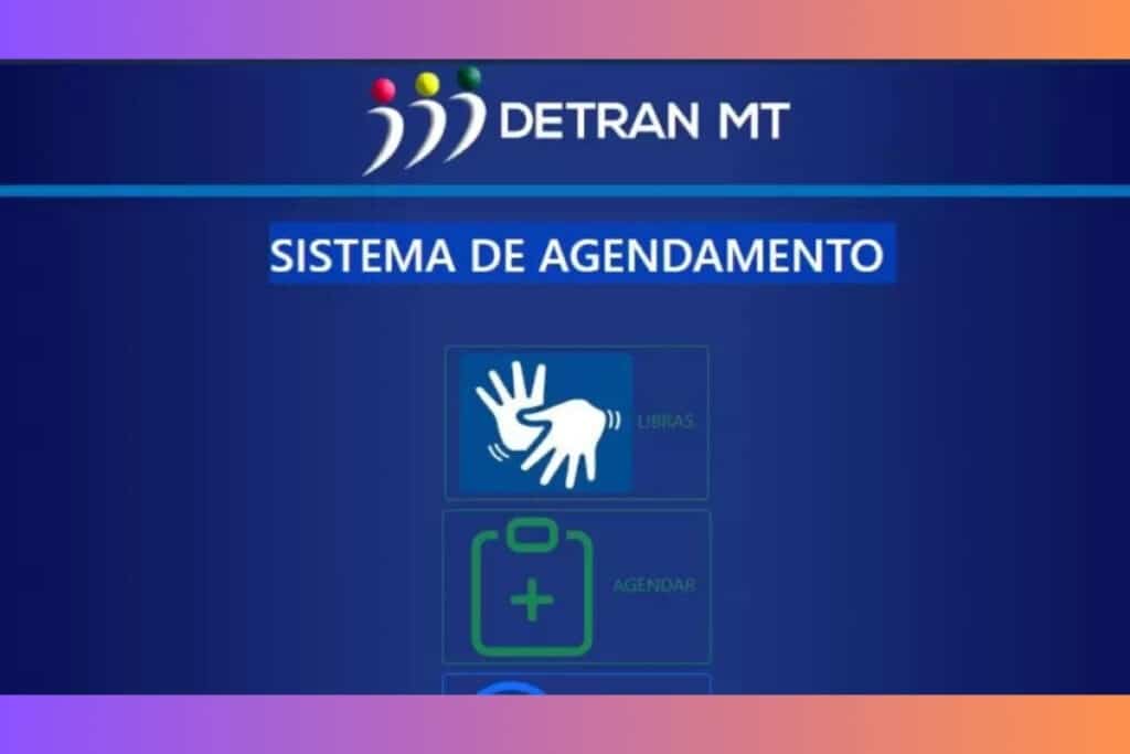 Interface do sistema de agendamento DETRAN MT.